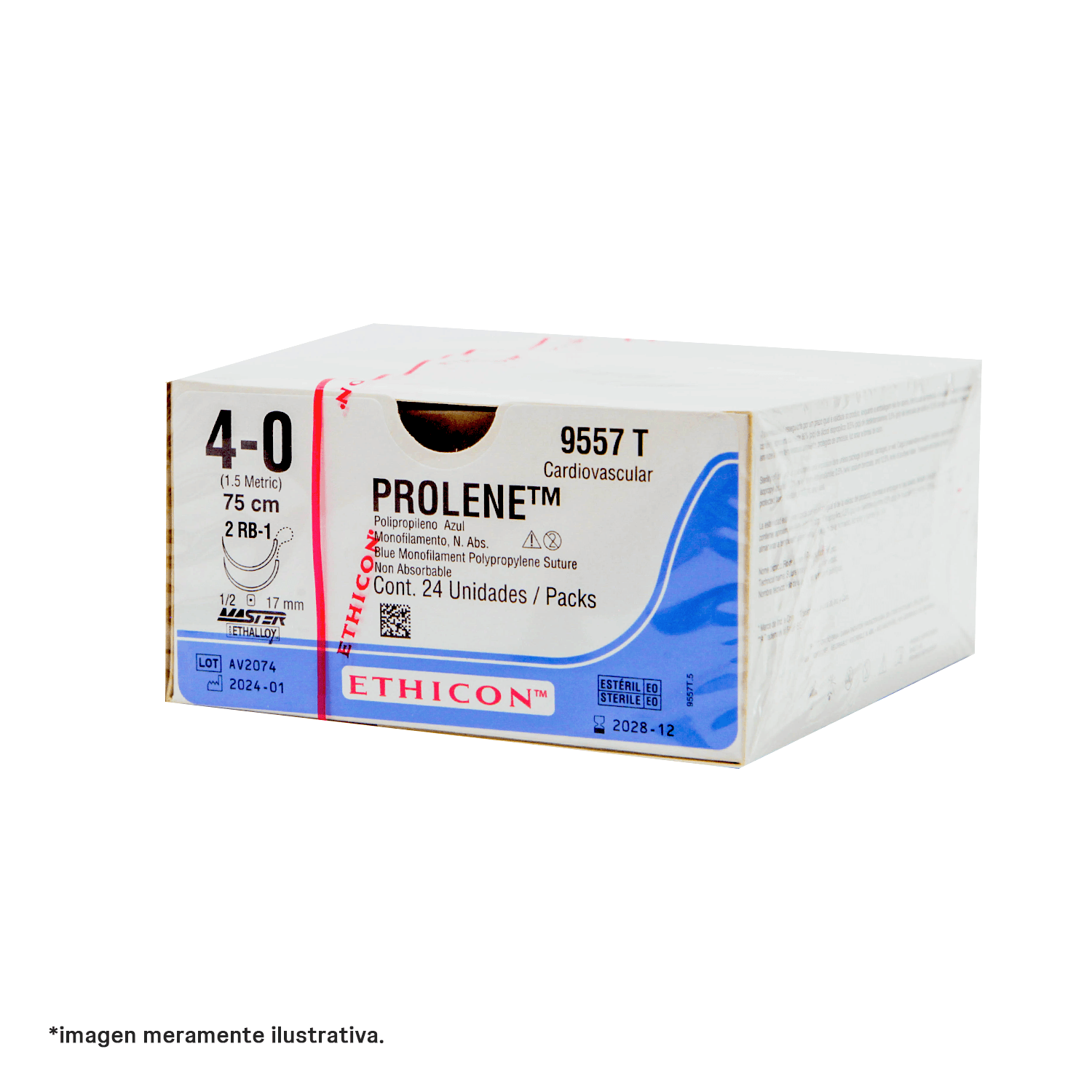 Sutura PROLENE® (Azul 4-0 75cm Ag. 1/2 17mm (RB-1))
